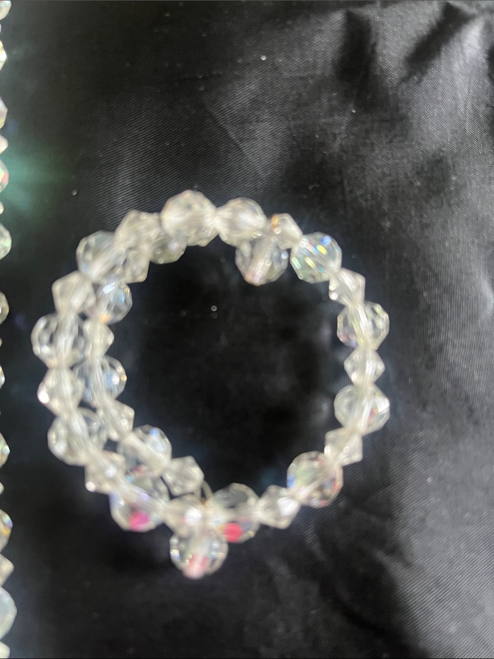 Vintage single strand  Aurora Borealis necklace , bracelet & earrings - Picture 7 of 10
